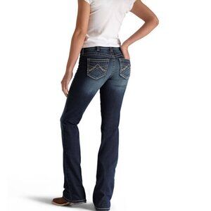 ARIAT R.E.A.L. Mid Rise Stretch Original Boot Cut Jeans 28S Women Western 30"Ins